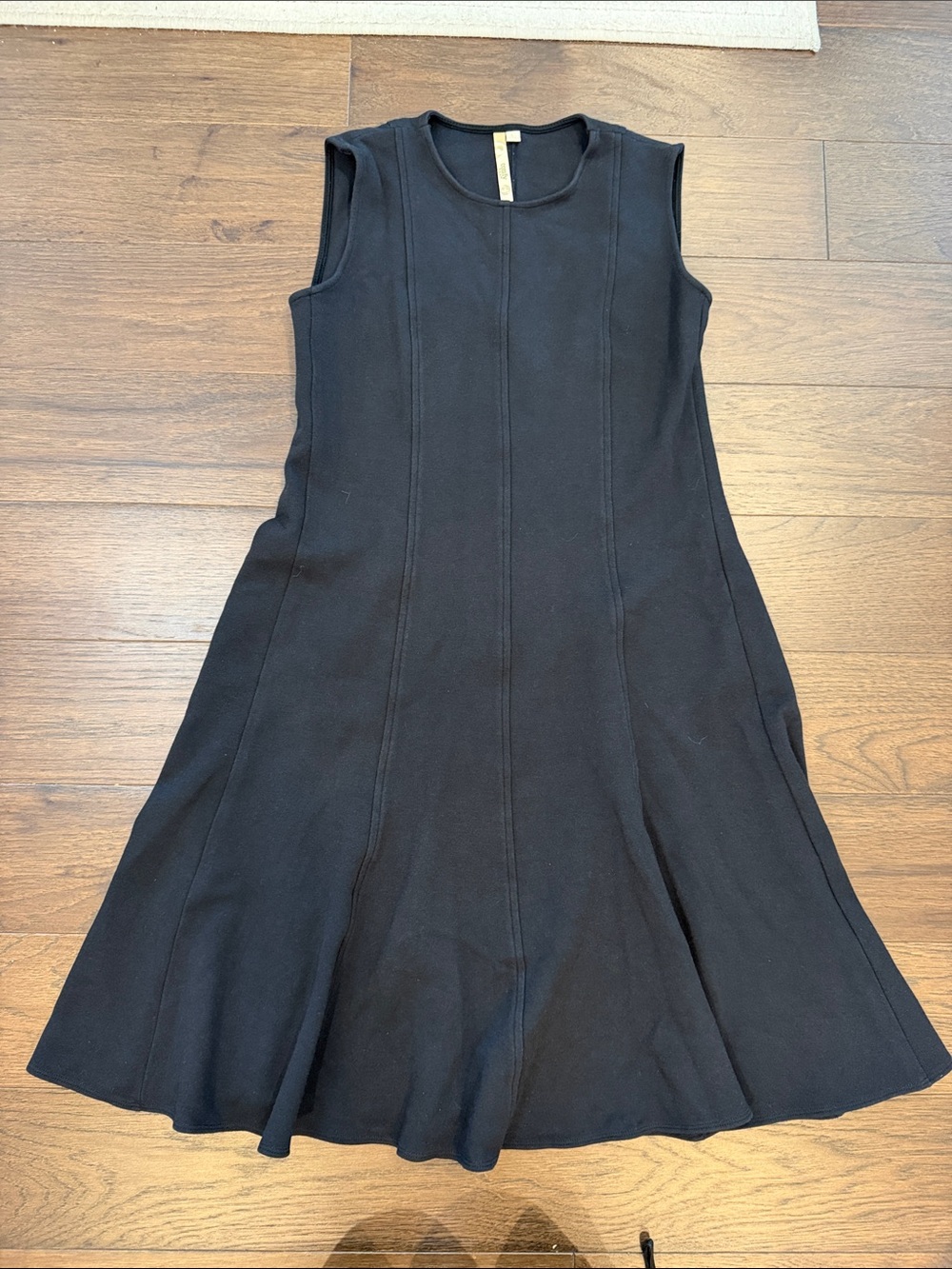 Comfy USA Black Sleeveless Flared Knit Dress Size Large - C76-093